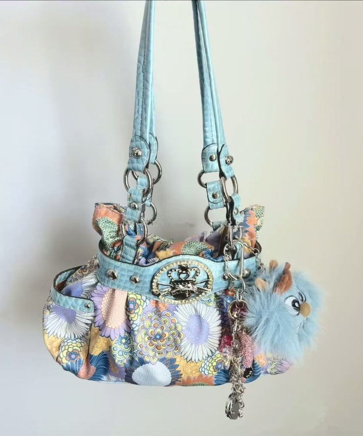Boutique Print Solid Durable Nylon Womens Shoulder Bags