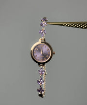 Boutique Purple Alloy Zircon Bauhinia Tassel Watches