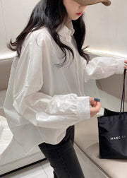 Boutique Purple Oversized Cotton Shirt Top Fall