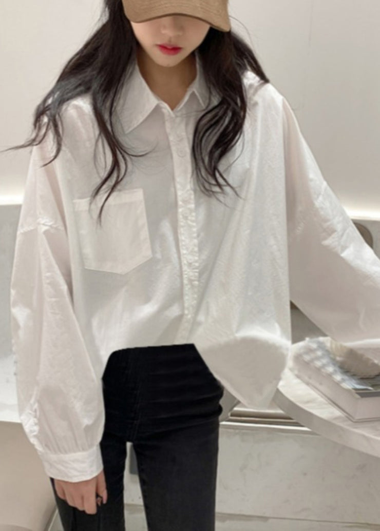 Boutique Purple Oversized Cotton Shirt Top Fall