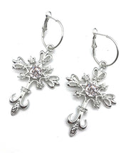 Boutique Red Alloy Crystal Cross Hollow Out Drop Earrings
