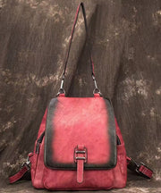Boutique Red Large Capacity Calf Leather Backpack Bag
