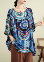 Boutique Red O-Neck Print Top Half Sleeve