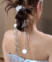 Boutique Silk Acrylic Shell Stars Tassel Hairpin