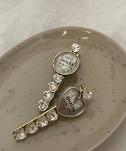 Boutique Silk Alloy Graphic Zircon Asymmetrical A Pair Hairpin