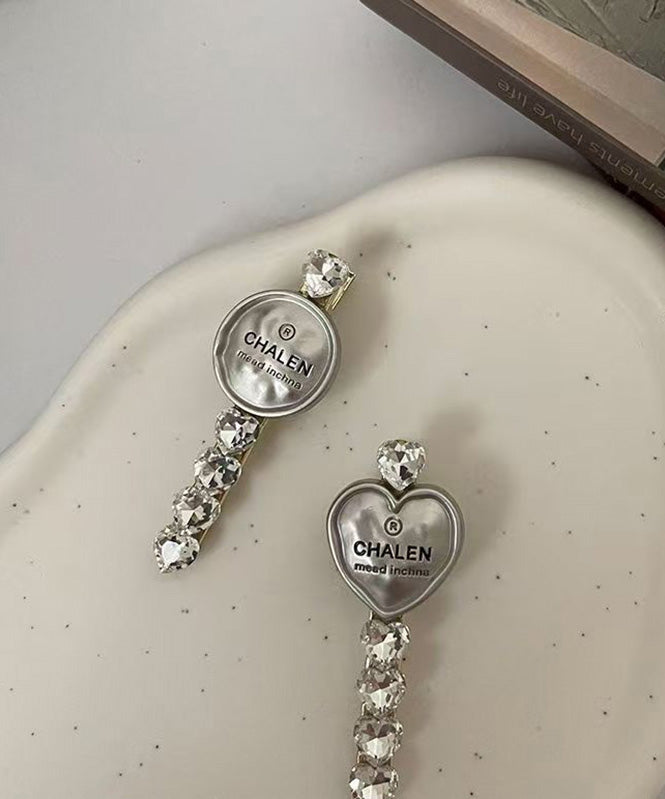 Boutique Silk Alloy Graphic Zircon Asymmetrical A Pair Hairpin