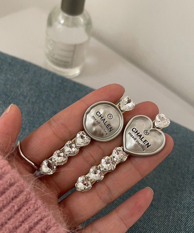 Boutique Silk Alloy Graphic Zircon Asymmetrical A Pair Hairpin