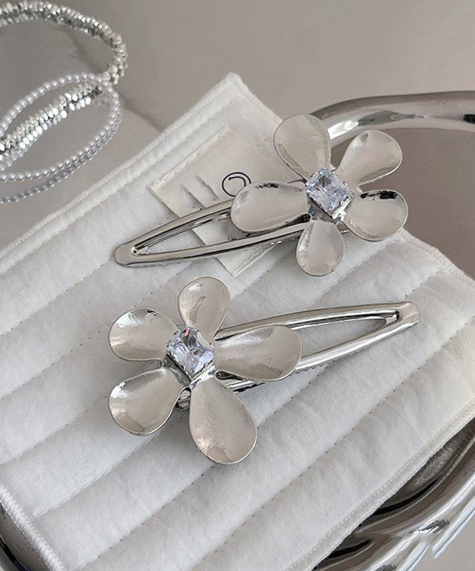 Boutique Silk Alloy Zircon Floral Hairpin