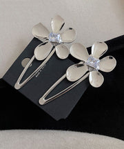 Boutique Silk Alloy Zircon Floral Hairpin