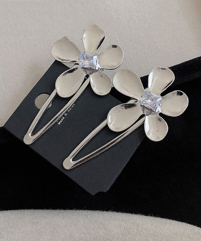 Boutique Silk Alloy Zircon Floral Hairpin