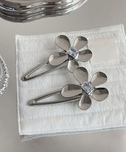 Boutique Silk Alloy Zircon Floral Hairpin