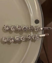 Boutique Silk Alloy Zircon Sunflower A Pair Hairpin