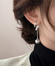 Boutique Silk Copper Overgild Zircon Pearl Tassel Drop Earrings