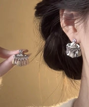 Boutique Silk Copper Overgild Zircon Saturn Sequins Tassel Drop Earrings