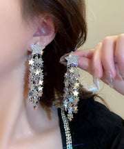 Boutique Silk Copper Star Tassel Drop Earrings