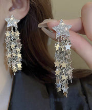 Boutique Silk Copper Star Tassel Drop Earrings