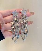 Boutique Silk Copper Star Tassel Drop Earrings