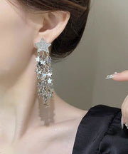 Boutique Silk Copper Star Tassel Drop Earrings