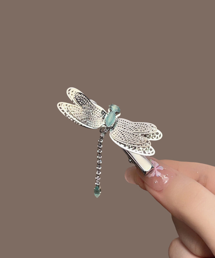 Boutique Silk Metal Alloy Zircon Resin Dragonfly Hairpin