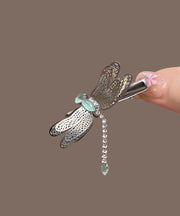 Boutique Silk Metal Alloy Zircon Resin Dragonfly Hairpin