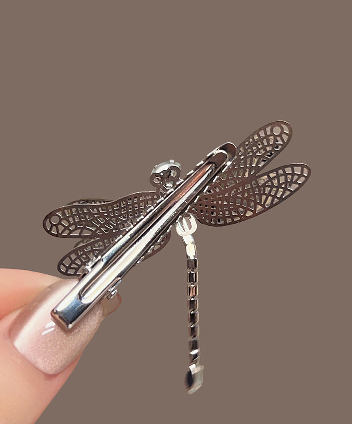 Boutique Silk Metal Alloy Zircon Resin Dragonfly Hairpin
