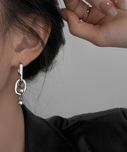 Boutique Silk Stainless Steel Chain Ball Drop Earrings