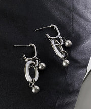 Boutique Silk Stainless Steel Chain Ball Drop Earrings