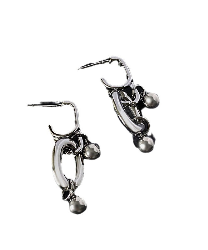 Boutique Silk Stainless Steel Chain Ball Drop Earrings