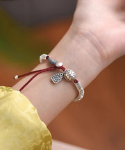 Boutique Silk Sterling Silver Broken Silver Charm Bracelet