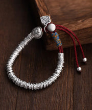 Boutique Silk Sterling Silver Broken Silver Charm Bracelet