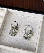 Boutique Silk Sterling Silver Crystal Sequins Hoop Earrings