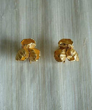 Boutique Silk Sterling Silver Floral Stud Earrings
