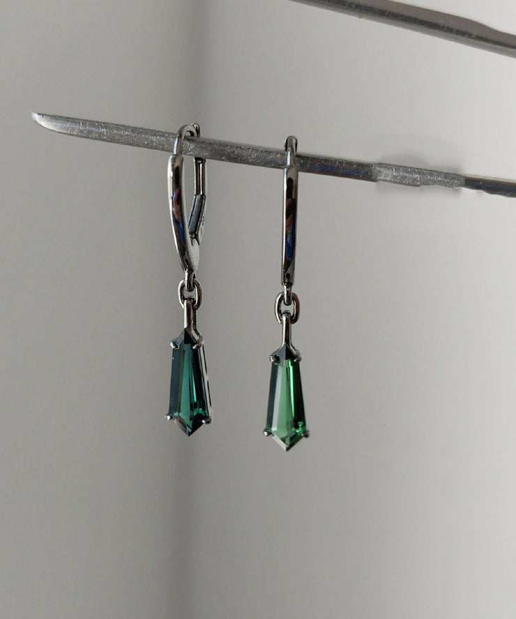 Boutique Silk Sterling Silver Gem Stone Drop Earrings