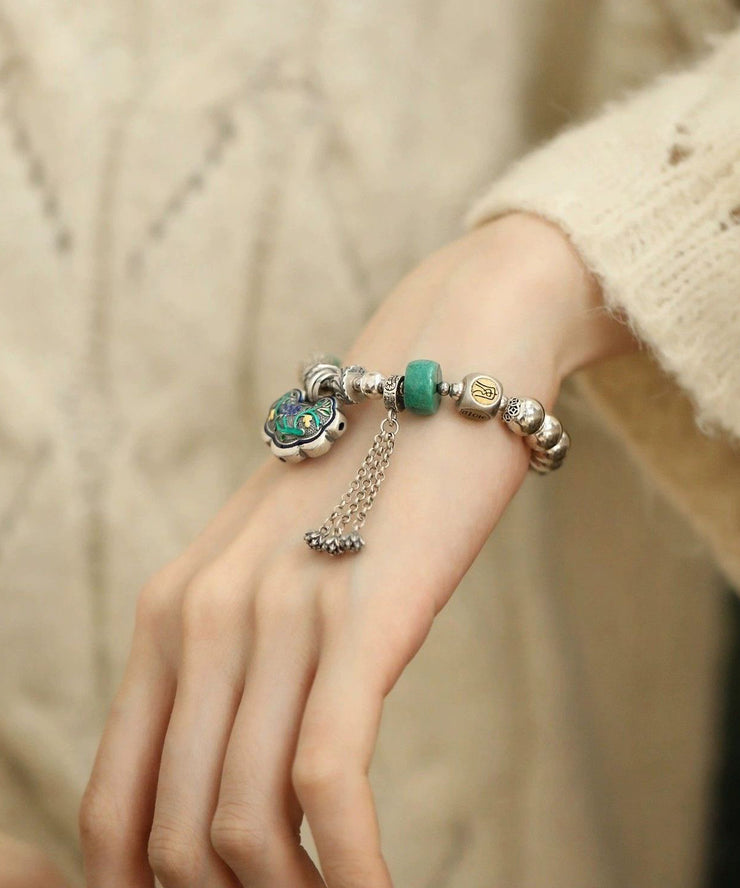 Boutique Silk Sterling Silver Turquoise Bracelets Charm Bracelet