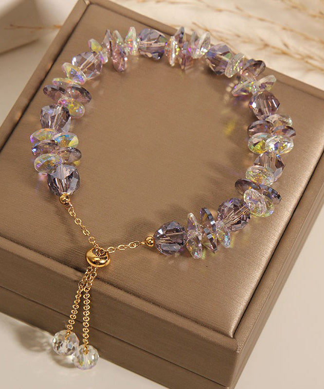 Boutique White Copper Overgild Crystal Beading Charm Bracelet