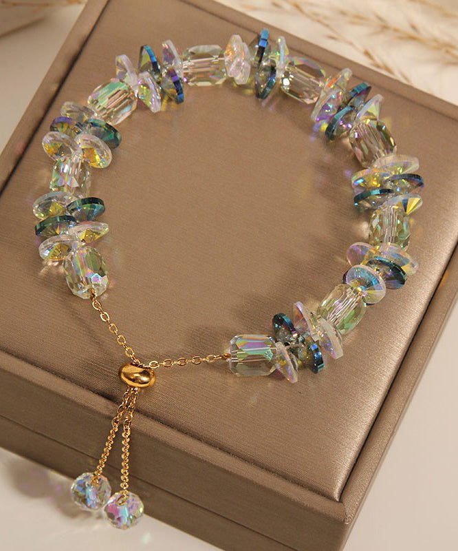 Boutique White Copper Overgild Crystal Beading Charm Bracelet