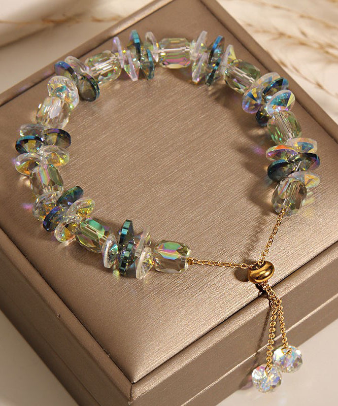 Boutique White Copper Overgild Crystal Beading Charm Bracelet