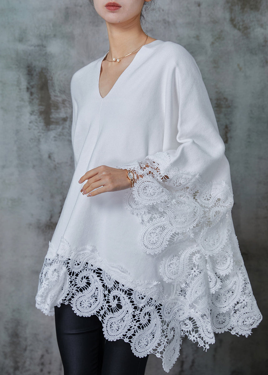 Boutique White Oversized Patchwork Lace Long Smock Spring – SooLinen