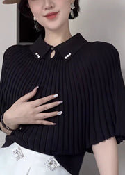 Boutique White Peter Pan Collar Knit Sweaters Cloak Sleeves