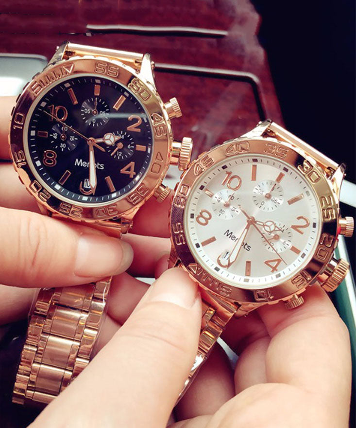 Boutique White Stainless Steel Quartz Movement Machinery Watches