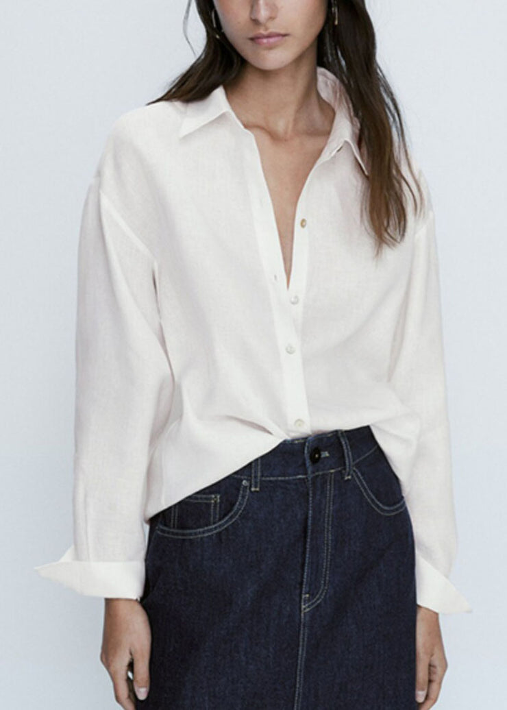 Brief Baby Blue Peter Pan Collar Button Solid Shirt Fall