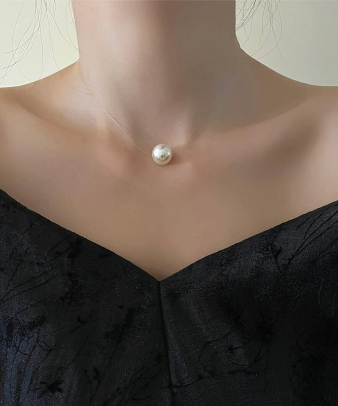 Brief Gold Copper Overgild Pearl Pendant Necklace