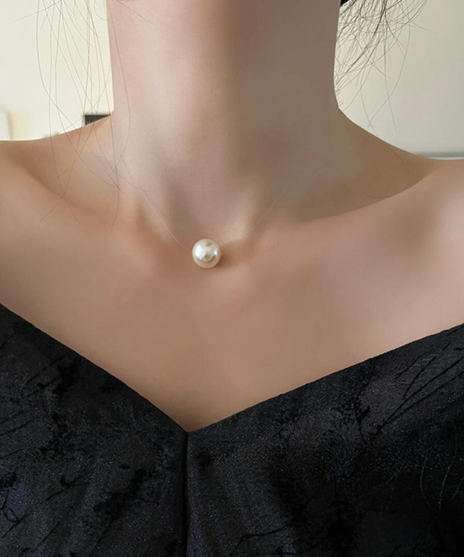 Brief Gold Copper Overgild Pearl Pendant Necklace