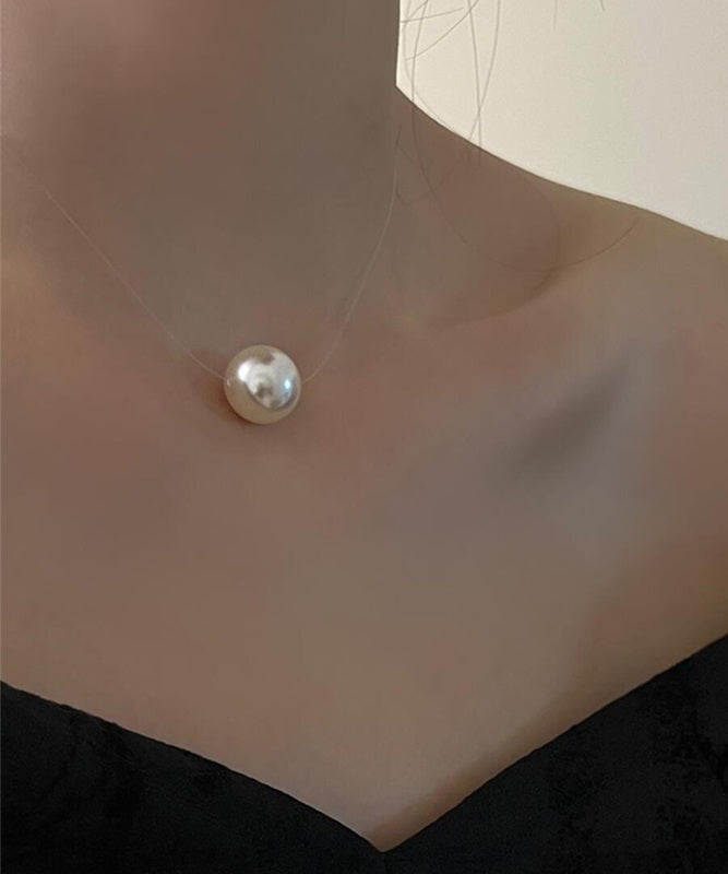 Brief Gold Copper Overgild Pearl Pendant Necklace