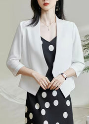 Brief Light Khaki V Neck Patchwork Coat Bracelet Sleeve