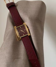 Brief Mulberry Metal Leather Quartz Movement Watches