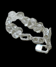 Brief Nude Sterling Silver Crystal Chain Bracelet