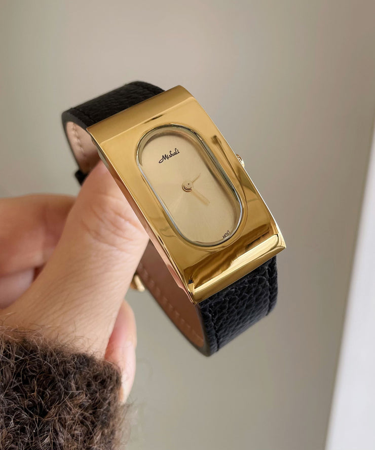 Brief Silk Leather Quartz Movement Rectangular Watches
