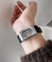 Brief Silk Leather Quartz Movement Rectangular Watches