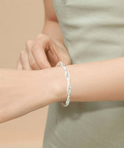 Brief Silk Sterling Silver Zircon Bangle